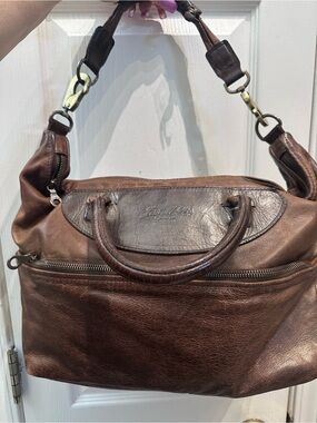 Jas MB London distressed leather wings traveler bag